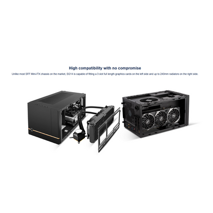 SilverStone Sugo 14 SG14B mini-ITX SFF Tower Case mITX Cube (Black)