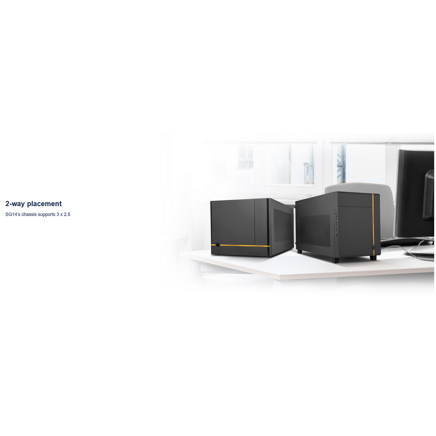 SilverStone Sugo 14 SG14B mini-ITX SFF Tower Case mITX Cube (Black)