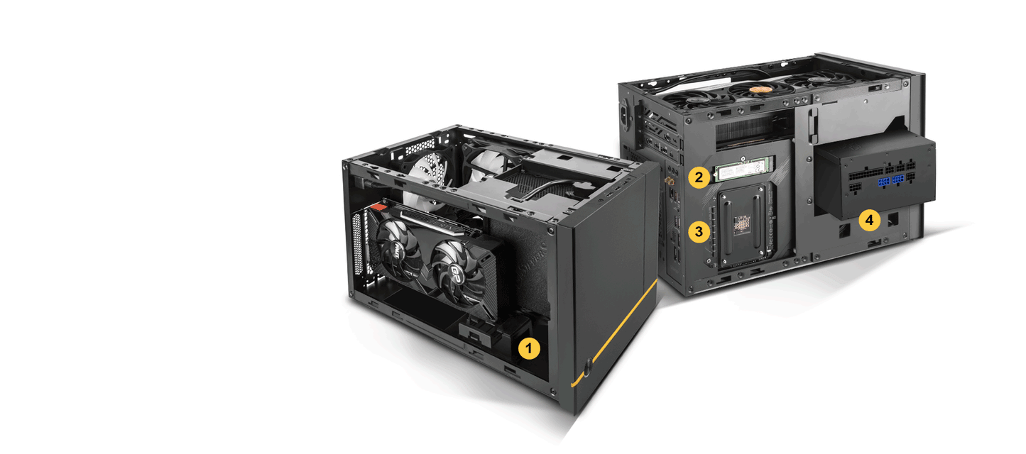 SilverStone Sugo 14 SG14B mini-ITX SFF Tower Case mITX Cube (Black)