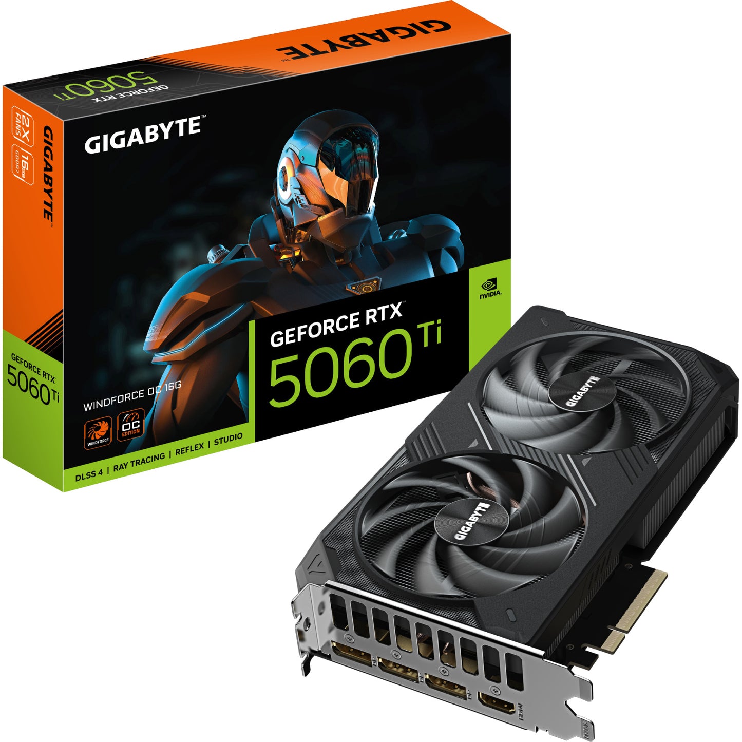 Gigabyte GeForce RTX 5060 Ti Windforce OC | 16GB GDDR7 | 8K UHD 7680 x 4320 | RTX5060Ti | Graphics Card