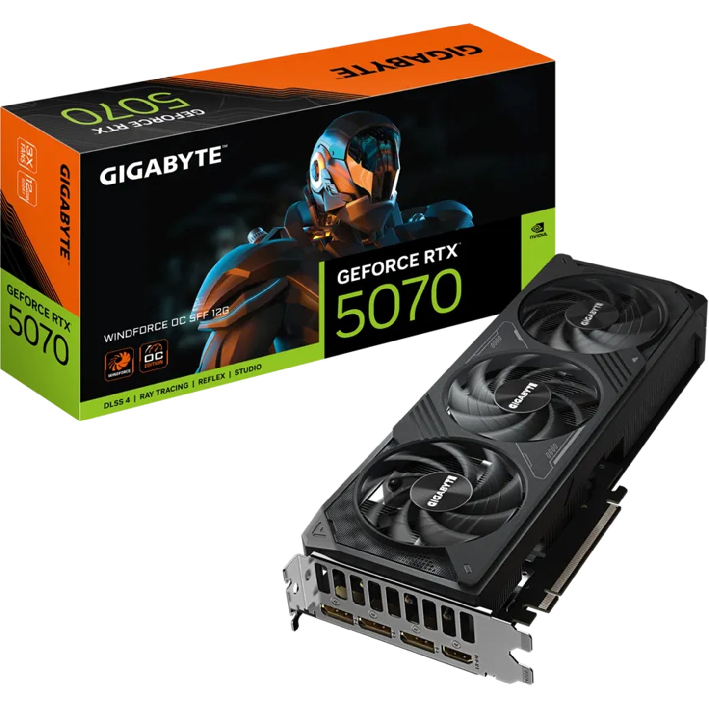 Gigabyte GeForce RTX 5070 Windforce OC | 12GB GDDR7 | 8K UHD 7680 x 4320 | RTX5070 | Graphics Card