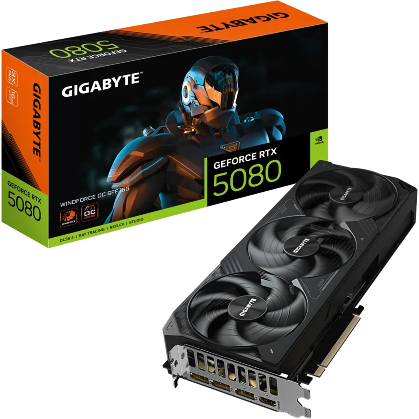 Gigabyte Nvidia GeForce RTX 5080 Windforce OC 16GB GDDR7 RTX5080 PCIE Graphics Card