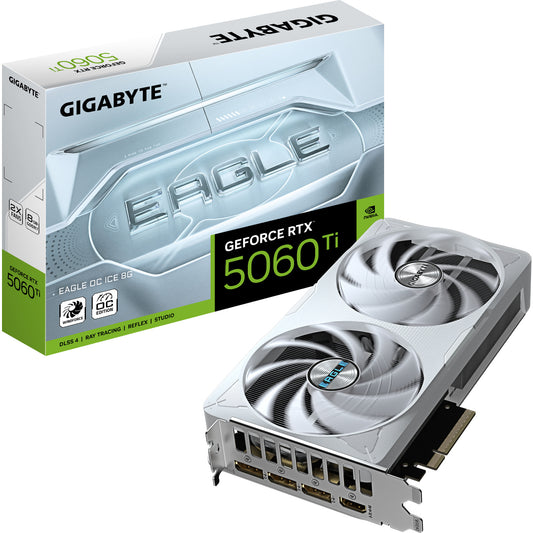Gigabyte Nvidia GeForce RTX 5060 Ti Eagle OC ICE 8G | 8GB GDDR7 | 8K UHD 7680 x 4320 | RTX5060Ti | Graphics Card