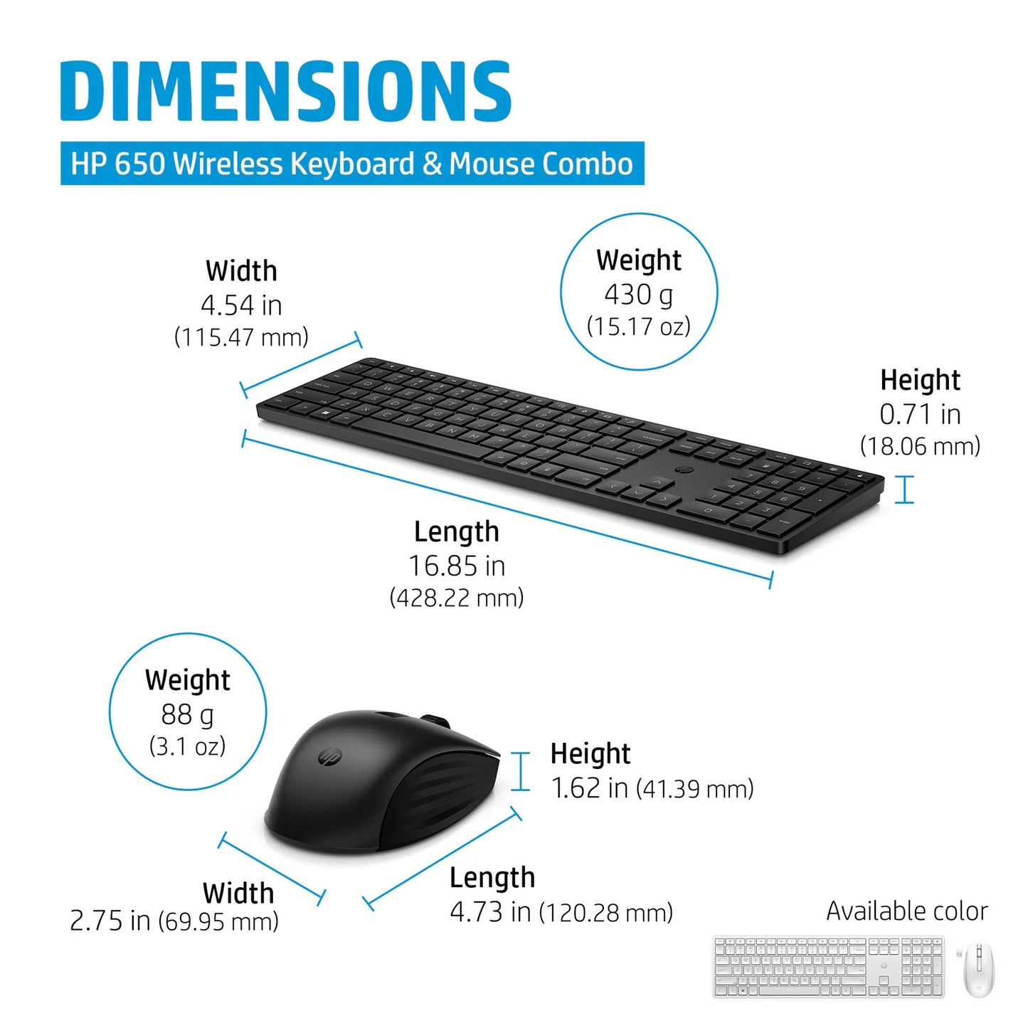 HP 650 Wireless Keyboard & Mouse Combo 4R013AA Black