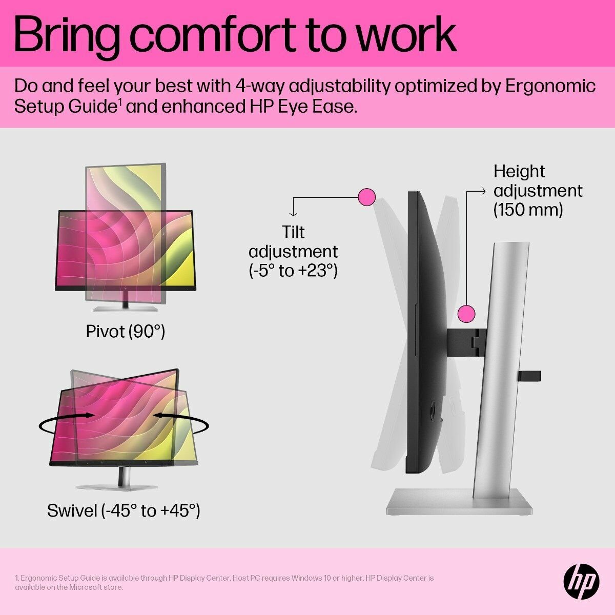 HP E24t G5 24" Touchscreen | Full HD 1920x1080 | 16:9 | 5ms | 75Hz IPS | E-Series Touch Monitor