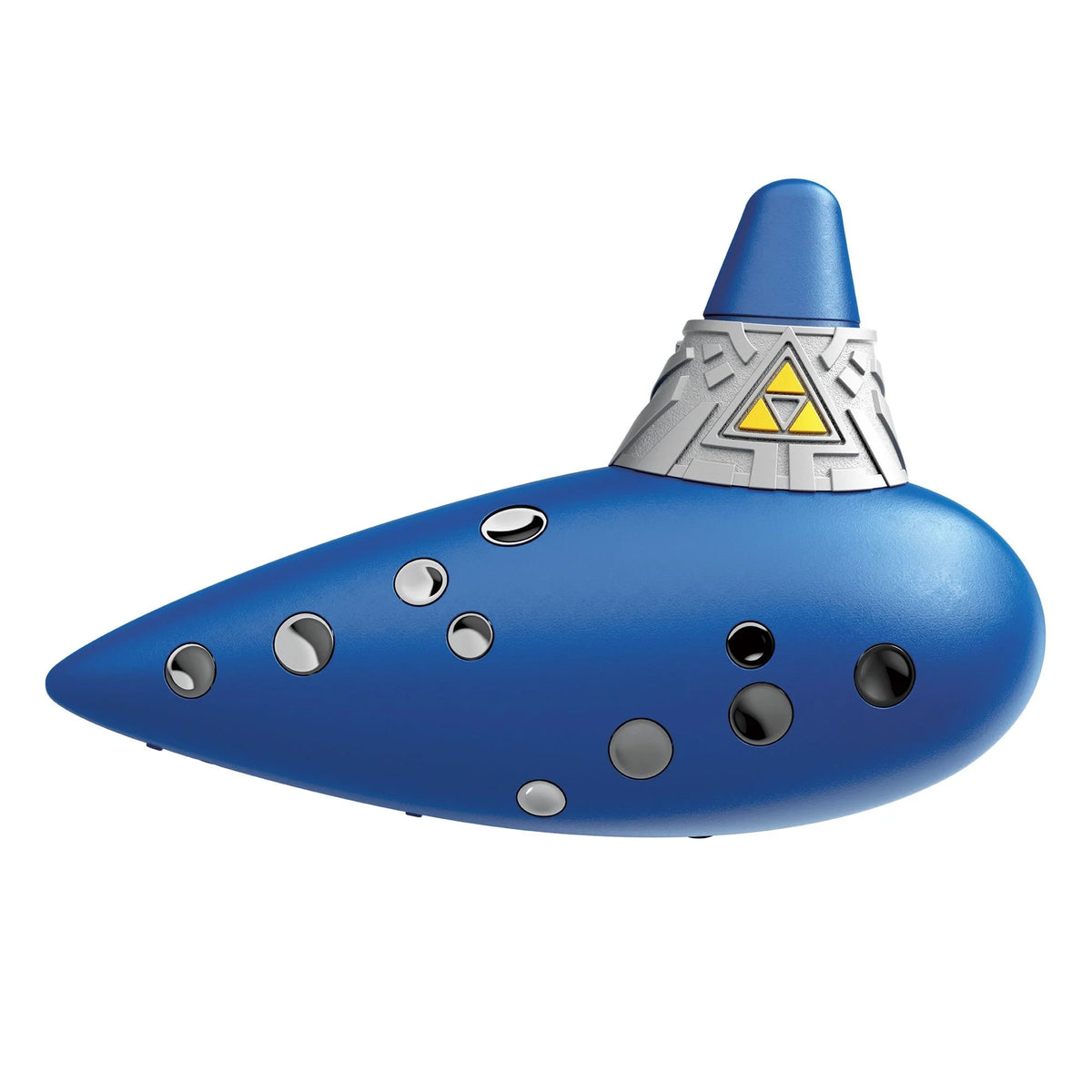 Isolated side view of blue Hori Ocarina controller highlighting button arrangement