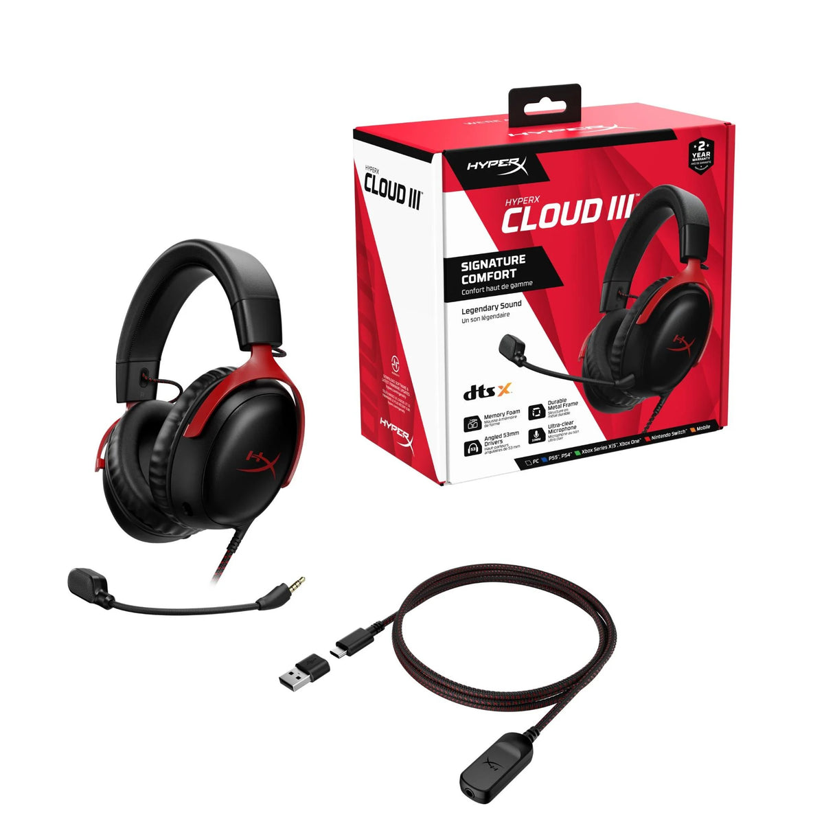 HyperX Cloud III Gaming Headset Black/Red