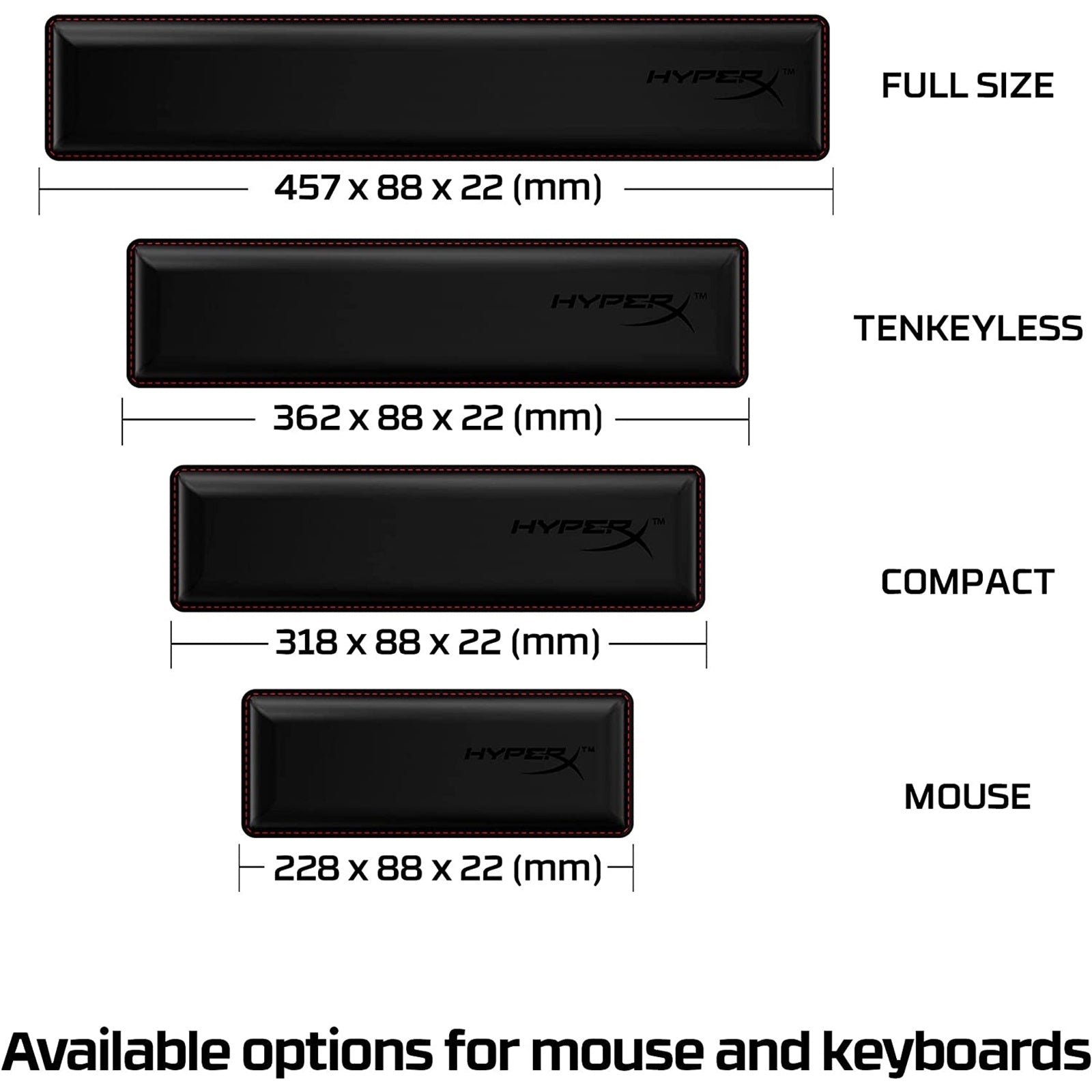 HyperX Wrist Rest for Compact 60 65 Keyboard - 4Z7X0AA Black