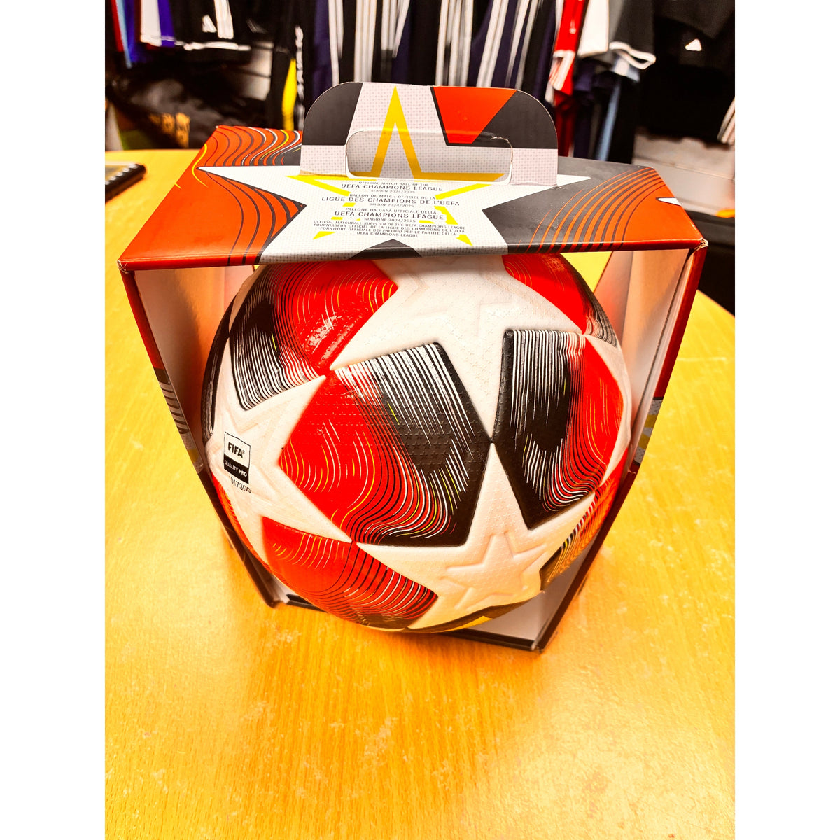 Adidas Fired Up Pro - Official Match Ball UEFA Champions League UCL Football Soccer - Size 5 White/Red