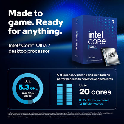 Intel Core Ultra 7 265F CPU | 30MB Cache | Up to 5.3Ghz | FC-LGA1851 | Processor