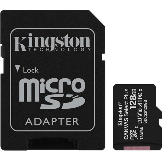 Kingston 128GB Canvas Select Plus microSDXC Memory Card with SD Adapter