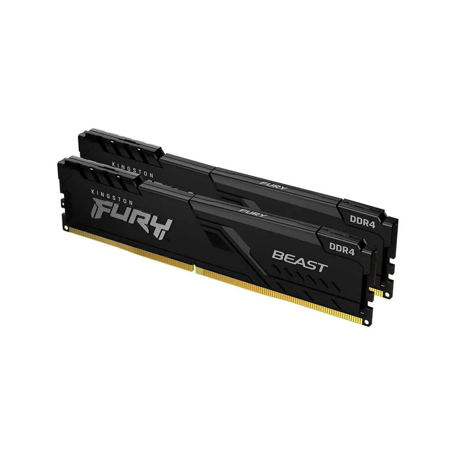 Kingston Fury Beast 32GB (2x16GB) 3200Mhz DDR4 CL16 Memory Desktop RAM Kit (Black)
