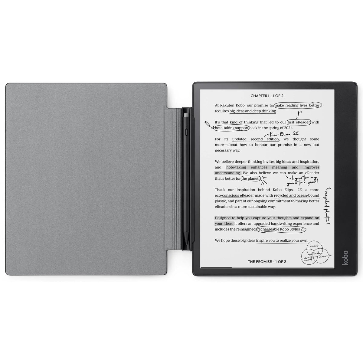 Kobo Elipsa 2E SleepCover Case for eReader (Black)