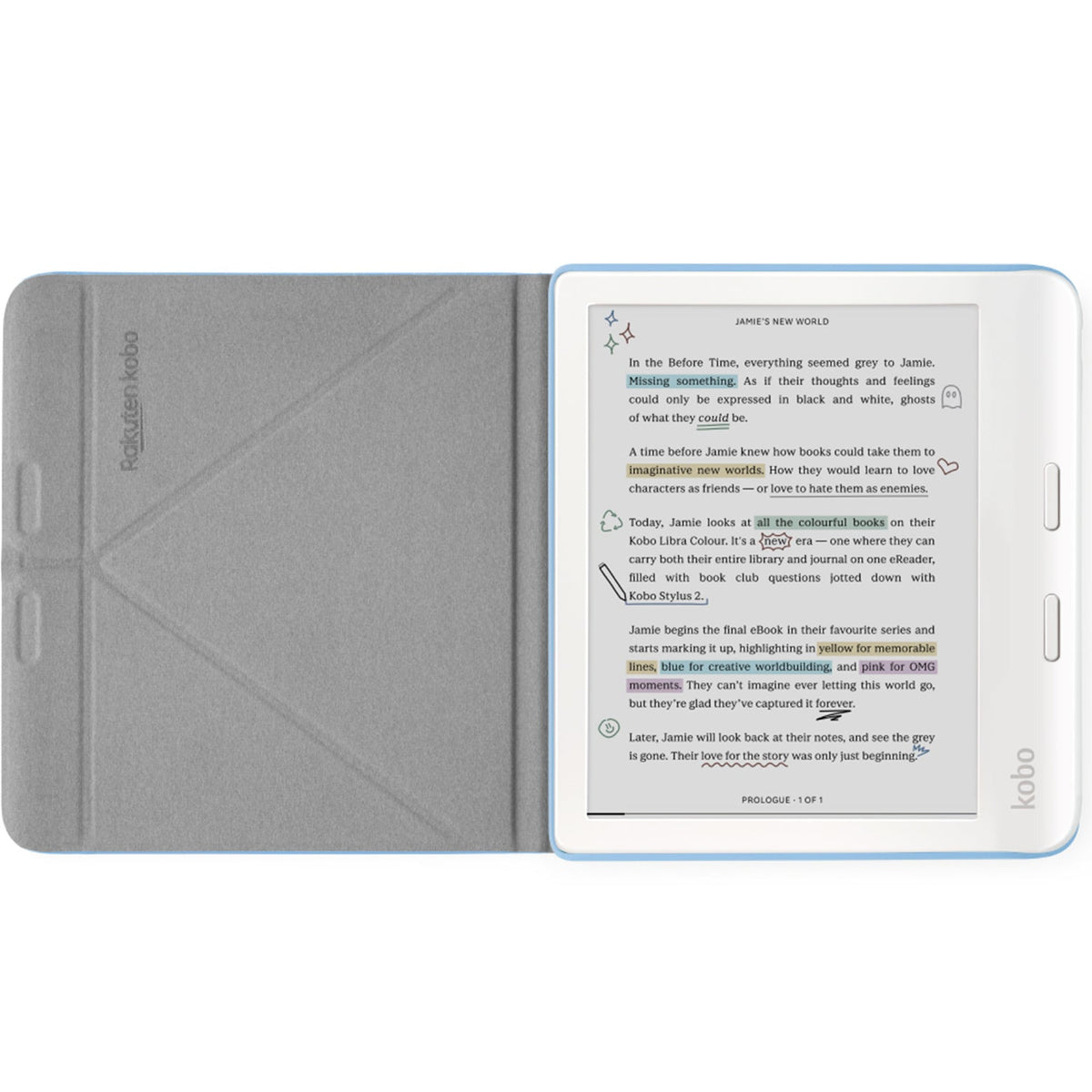 Kobo Libra Colour 2024 SleepCover Case for eReader Dusk Blue