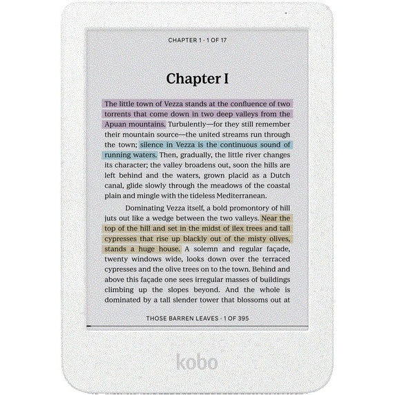 Kobo Clara Colour 6" eReader 16GB with E-Ink Colour Display (White)