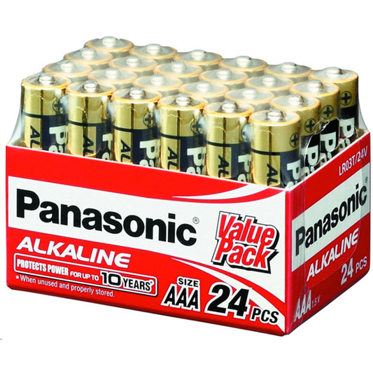 Panasonic AAA Alkaline Battery LR03T/24V 1.5V Micro - Bulk Value Pack (24 Pack)