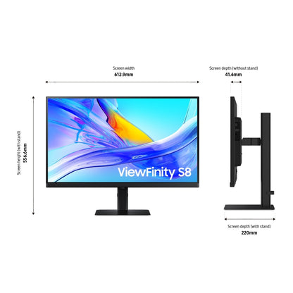 Samsung ViewFinity S8 S80UD LS27D804U 27" | 4K UHD 3840x2160 | 16:9 | 5ms | 60Hz IPS | Business Monitor