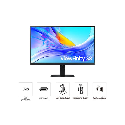 Samsung ViewFinity S8 S80UD LS27D804U 27" | 4K UHD 3840x2160 | 16:9 | 5ms | 60Hz IPS | Business Monitor