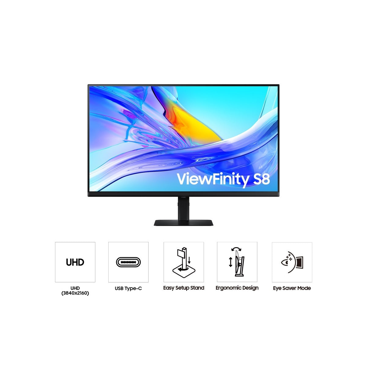 Samsung ViewFinity S8 S80UD LS32D804U 32" | 4K UHD 3840x2160 | 16:9 | 5ms | 60Hz VA | Business Monitor
