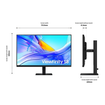 Samsung ViewFinity S8 S80UD LS32D804U 32" | 4K UHD 3840x2160 | 16:9 | 5ms | 60Hz VA | Business Monitor