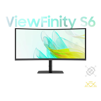 Samsung ViewFinity S6 S65UC 34" Curved | 3440x1440 Ultrawide QHD | 21:9 | 5ms | 100Hz VA | Business Monitor