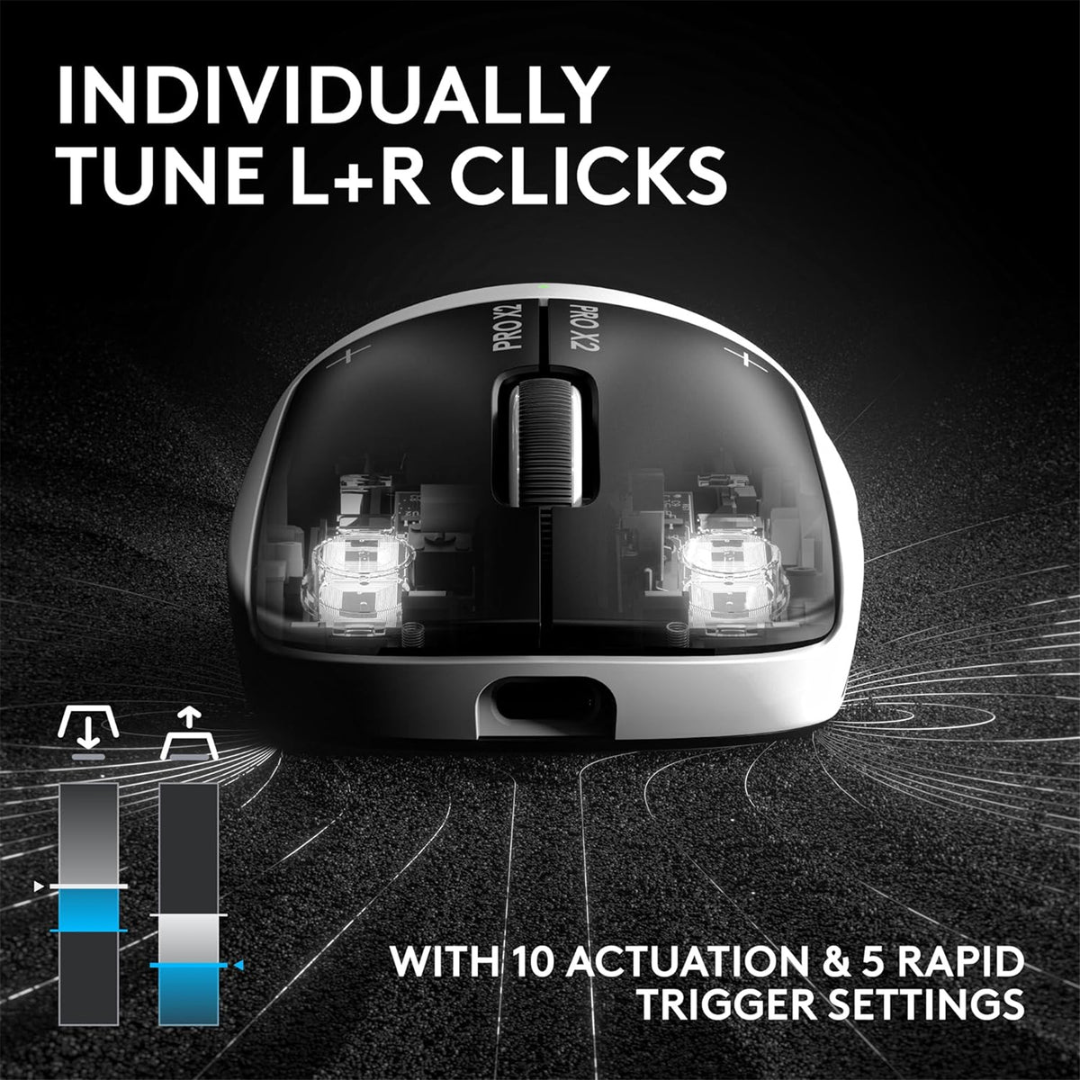 Logitech G Pro X2 Superstrike Lightspeed Wireless Gaming Mouse Lunar Eclipse