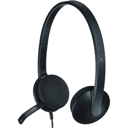 Logitech H340 USB Wired Stereo On-Ear Headset with Adjustable Mic Black
