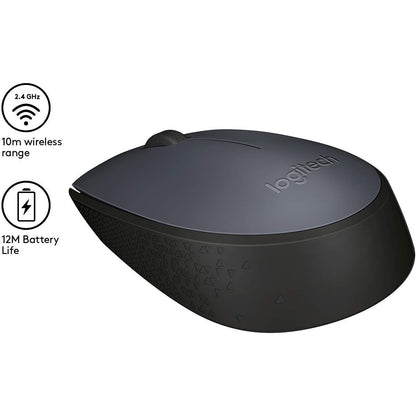 Logitech M171 USB Portable Wireless Mouse (Grey/Black)
