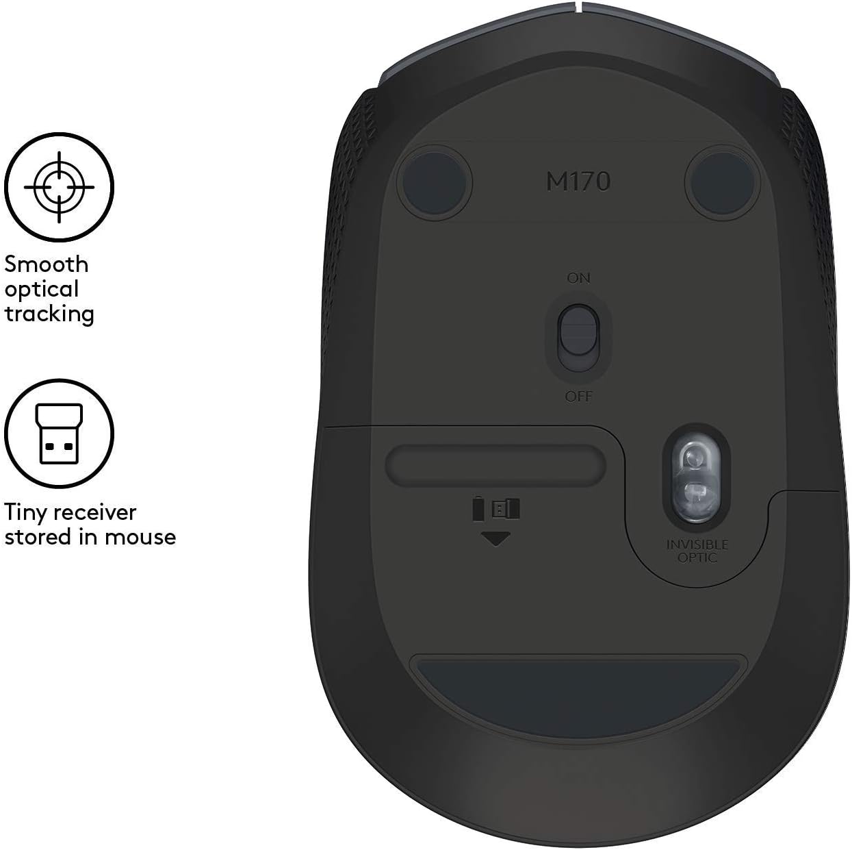 Logitech M171 USB Portable Wireless Mouse (Grey/Black)