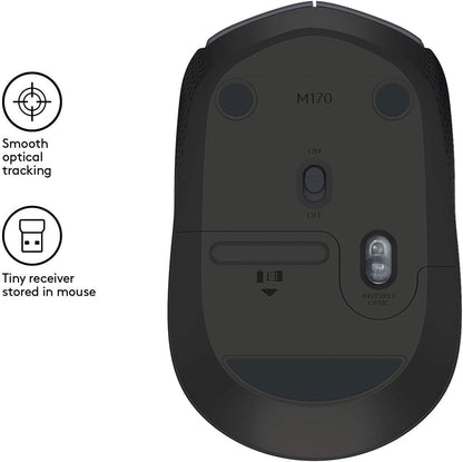 Logitech M171 USB Portable Wireless Mouse (Grey/Black)