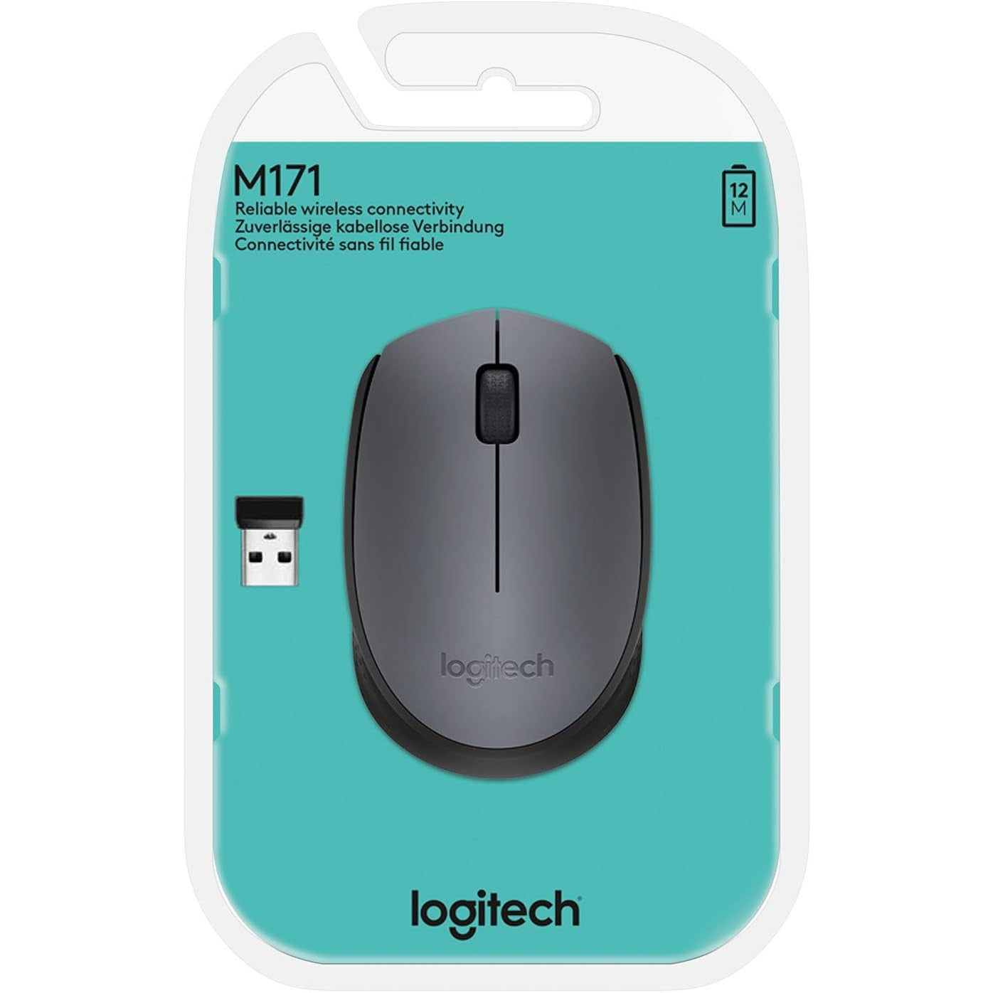 Logitech M171 USB Portable Wireless Mouse (Grey/Black)