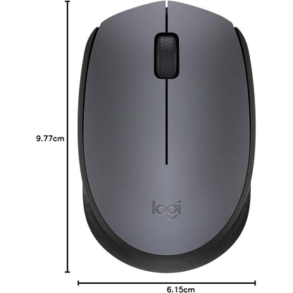 Logitech M171 USB Portable Wireless Mouse (Grey/Black)