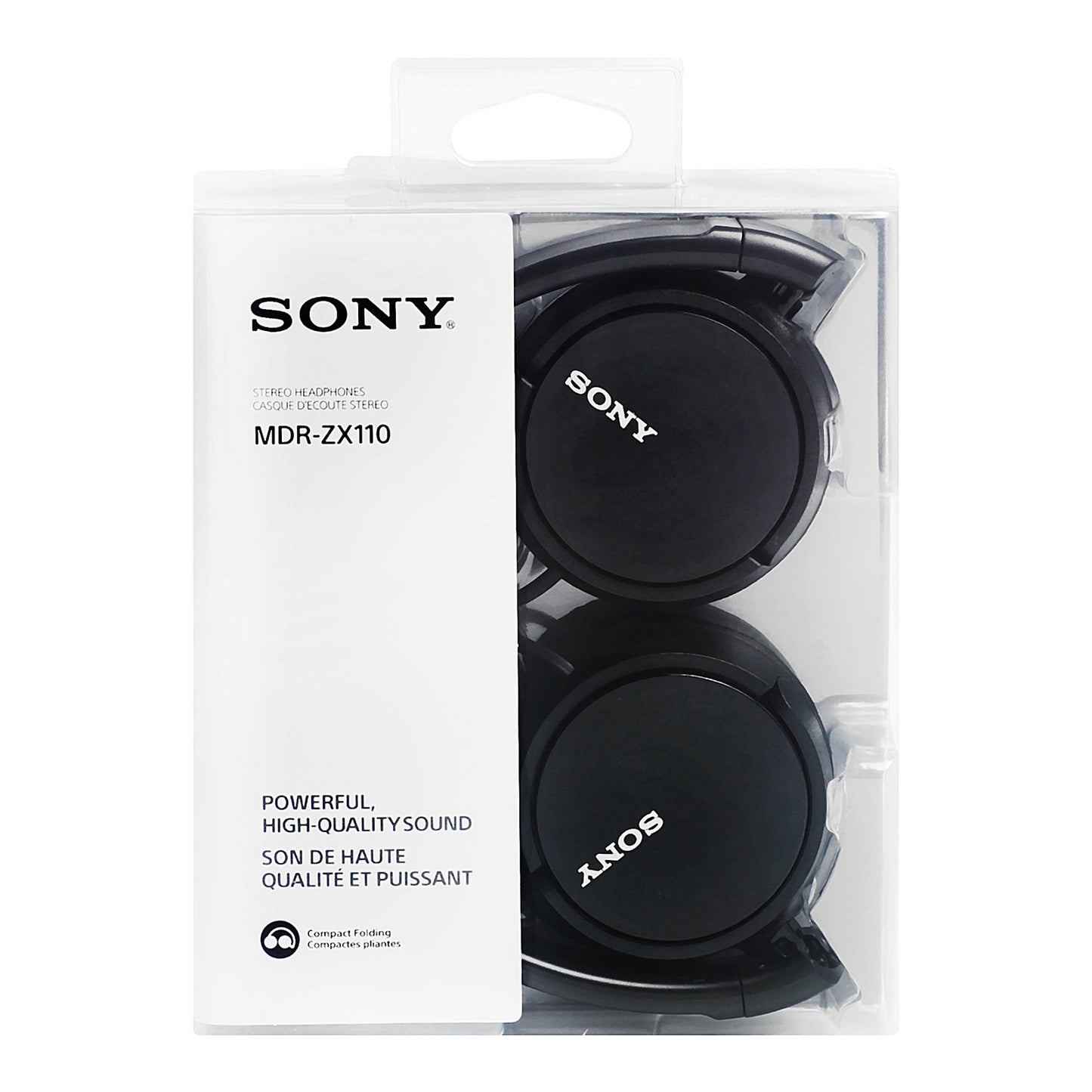 Sony MDR-ZX110B Wired On-Ear Headphones (Black)