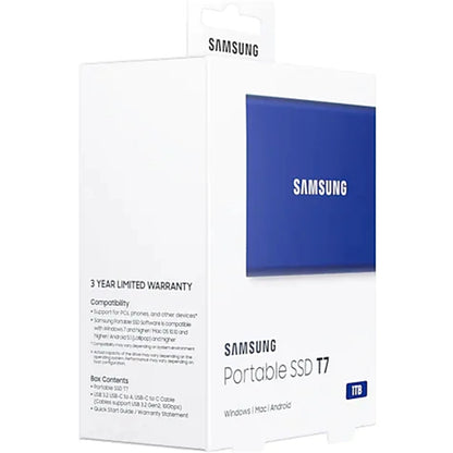 Samsung T7 2TB Portable External SSD (Indigo Blue)