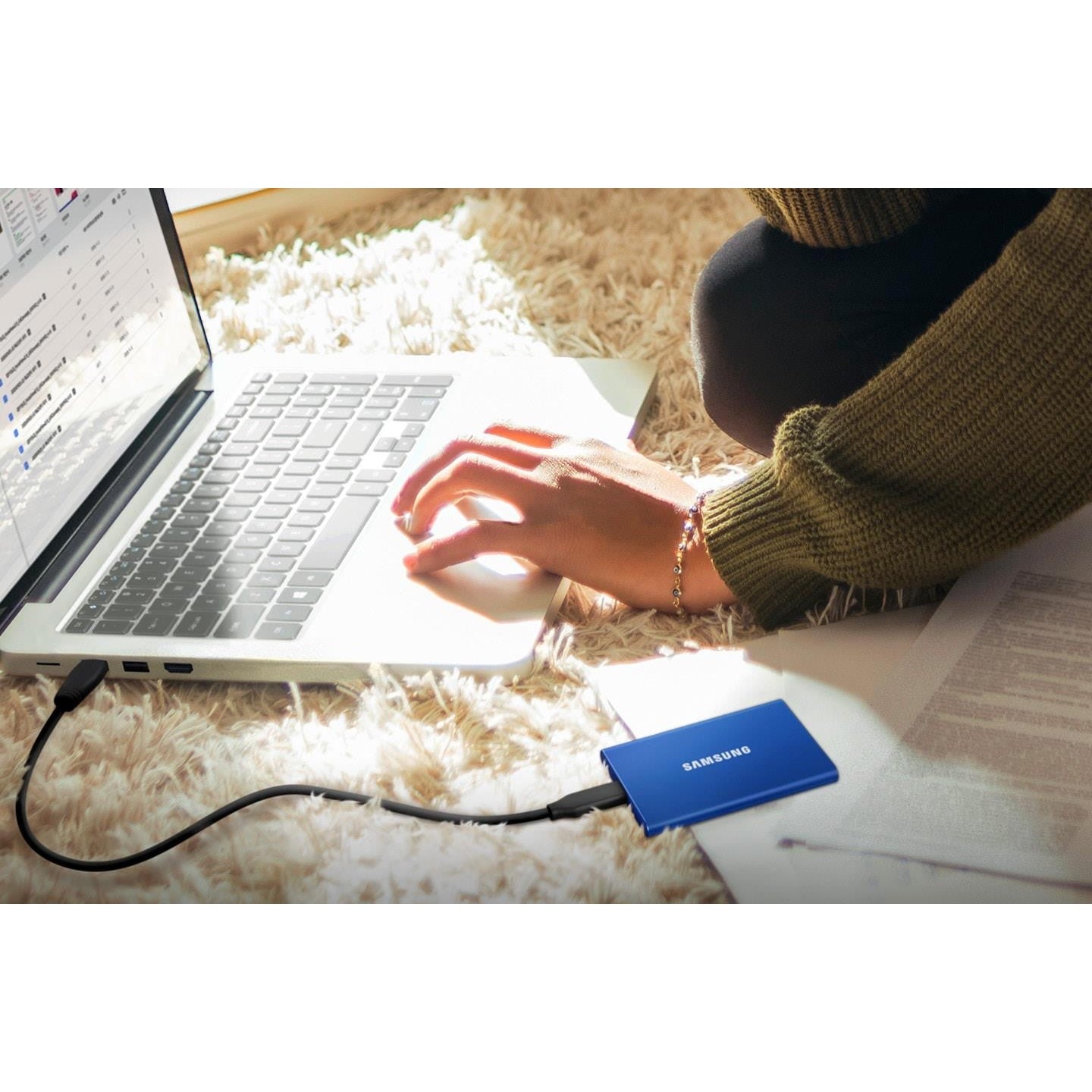 Samsung T7 2TB Portable External SSD (Indigo Blue)
