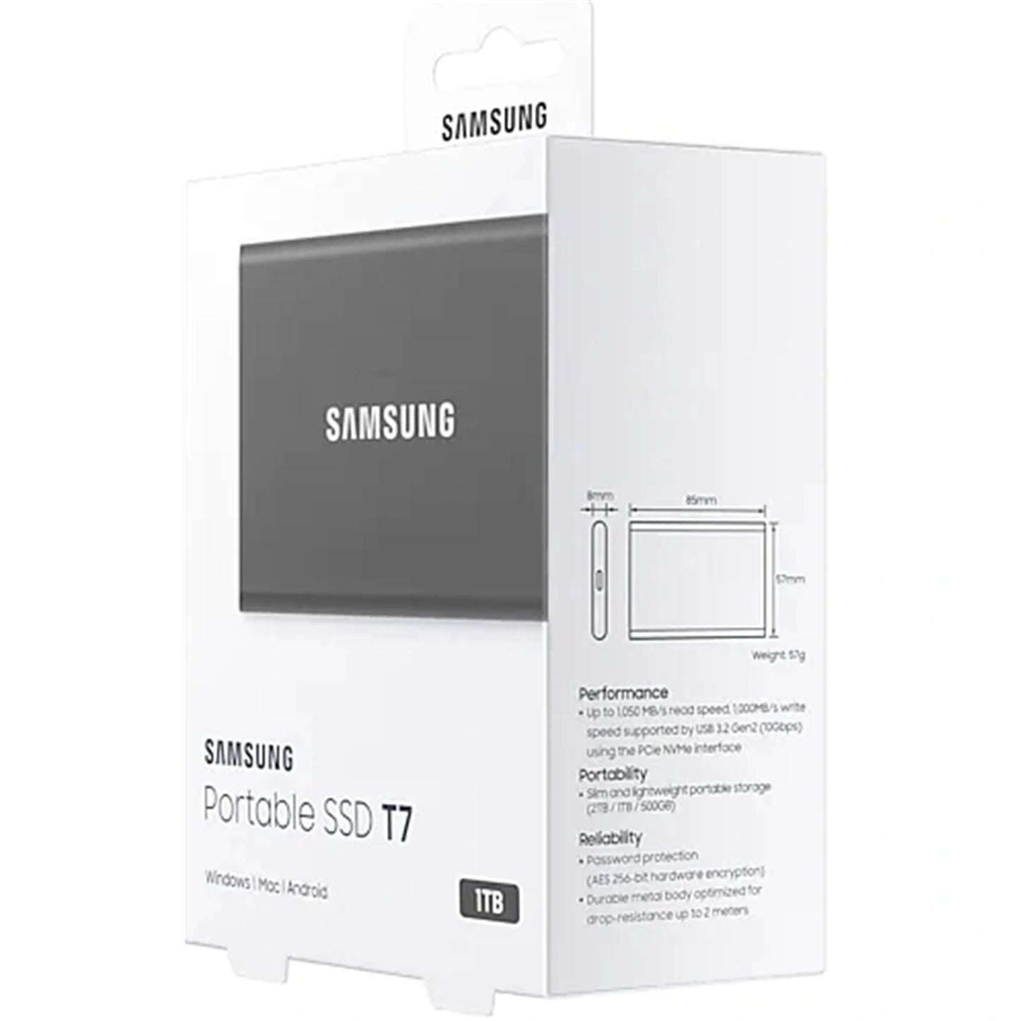 Samsung T7 1TB Portable External SSD Titan Grey