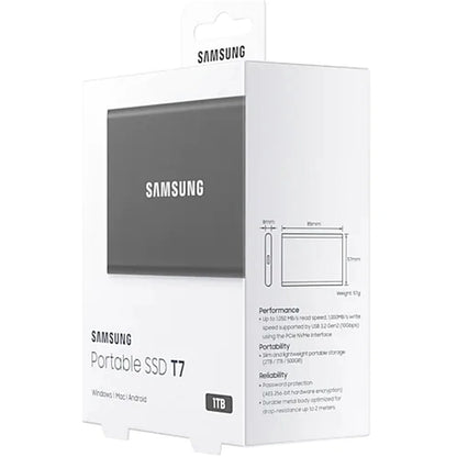 Samsung T7 1TB Portable External SSD Titan Grey
