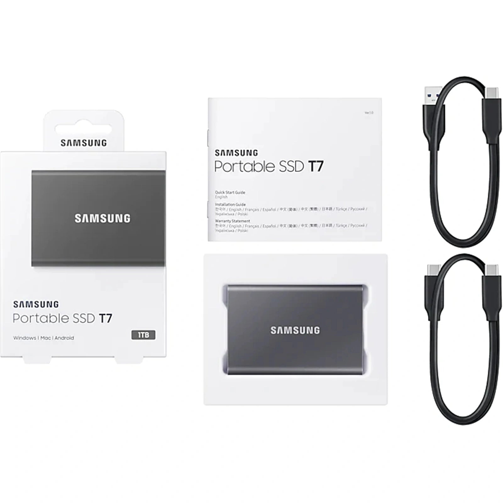 Samsung T7 1TB Portable External SSD Titan Grey