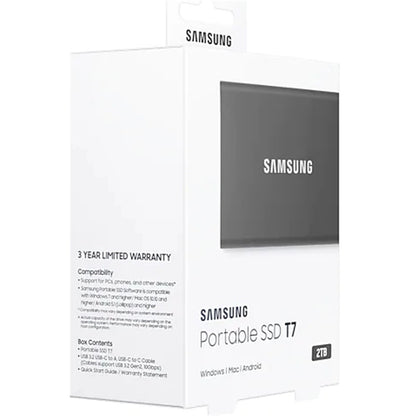 Samsung T7 2TB Portable External SSD (Titan Grey)