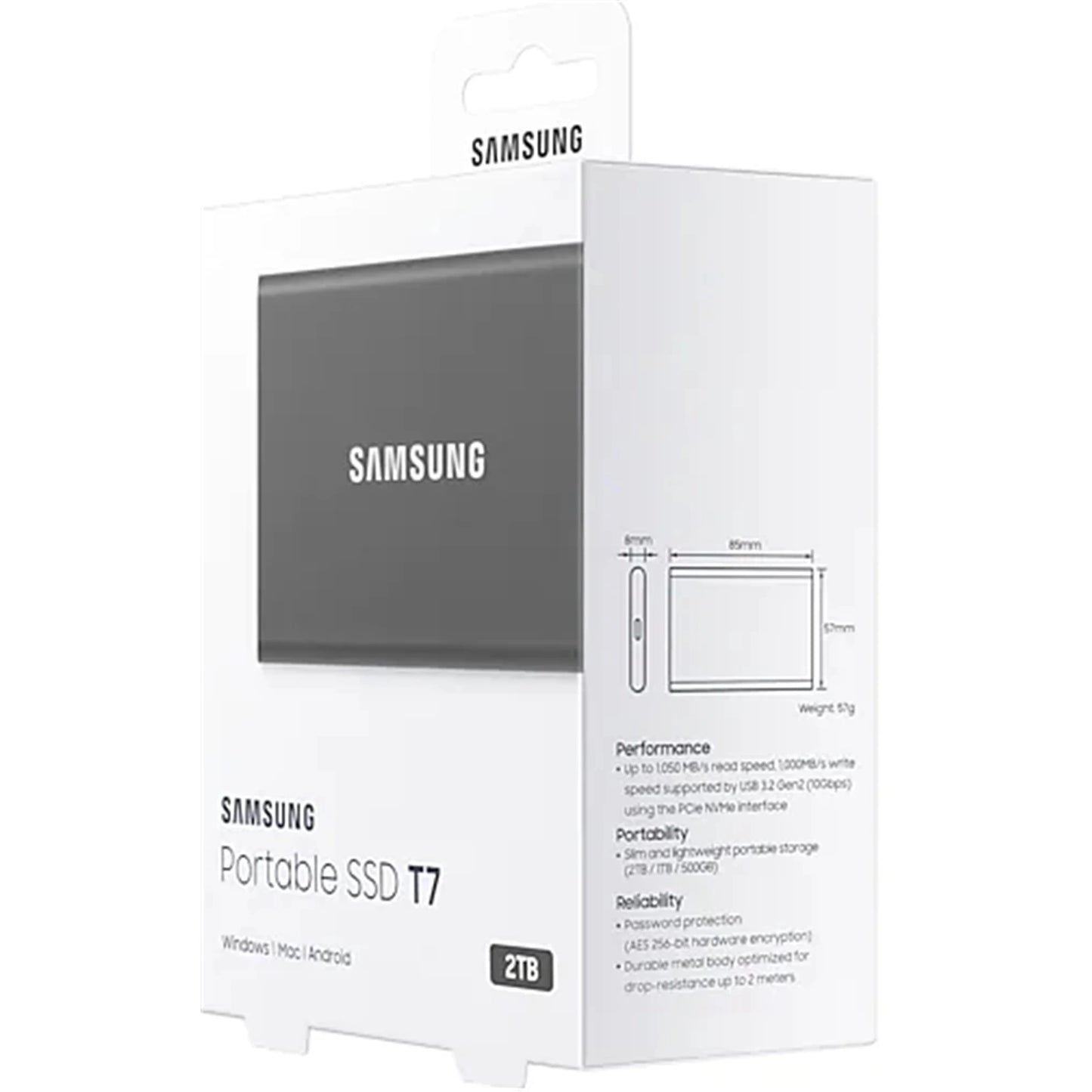 Samsung T7 2TB Portable External SSD (Titan Grey)