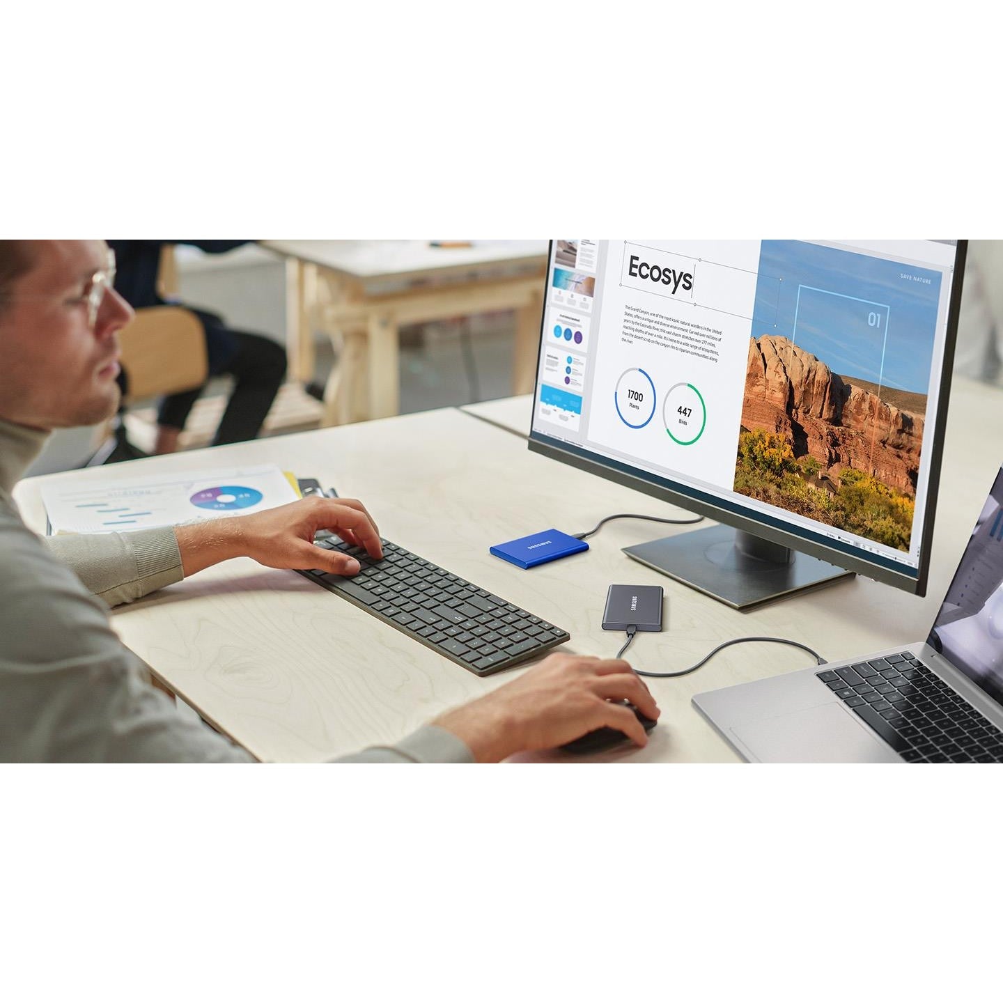 Samsung T7 1TB Portable External SSD Titan Grey