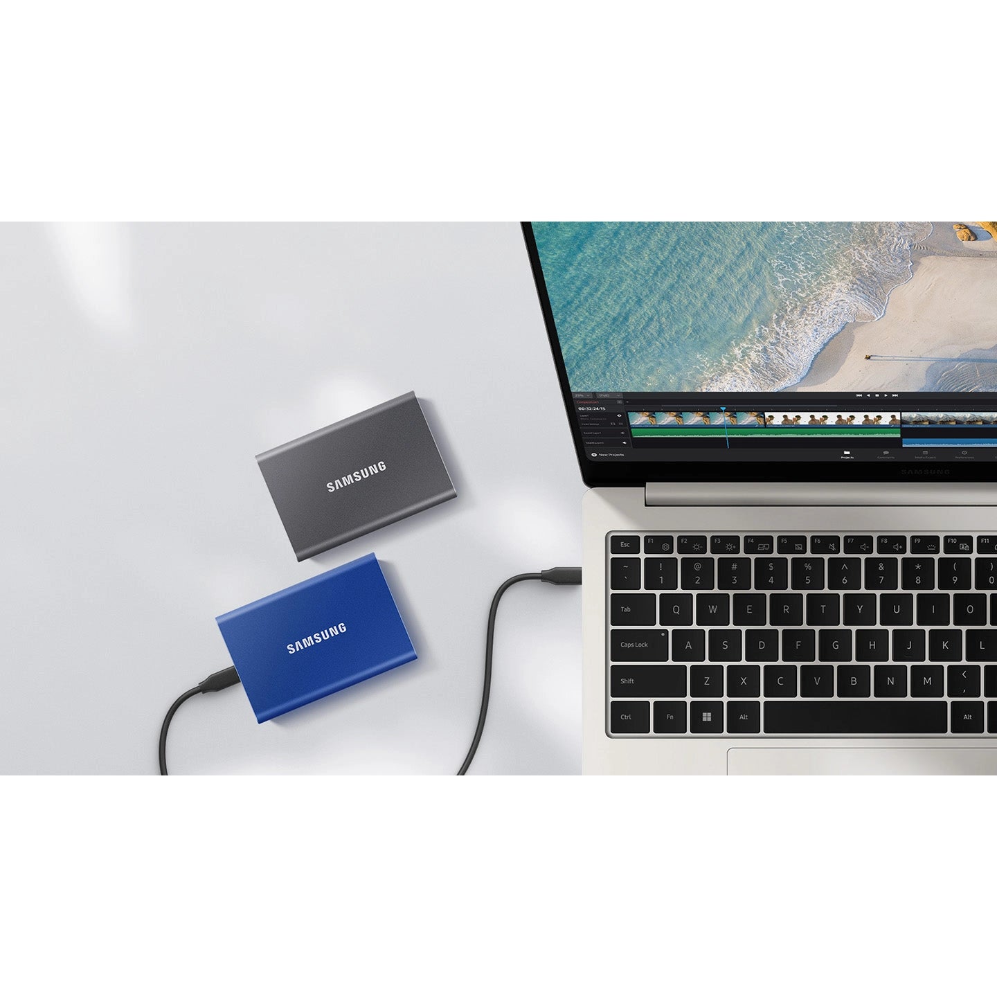 Samsung T7 1TB Portable External SSD Titan Grey