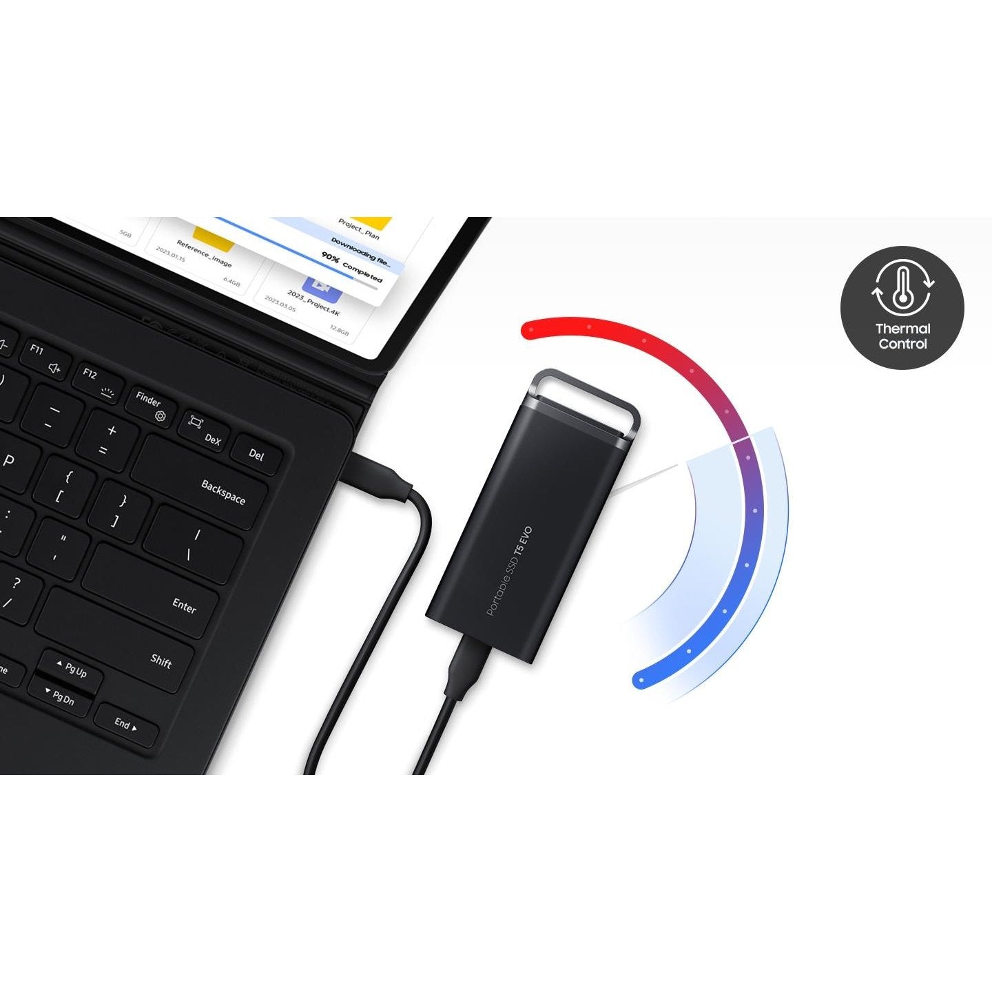 Samsung T5 EVO 8TB Portable External SSD | USB-C (Black)