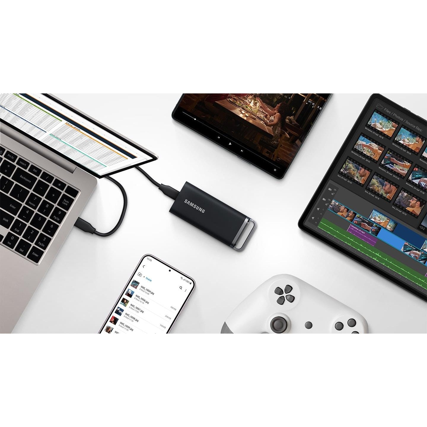 Samsung T5 EVO 2TB Portable External SSD | USB-C (Black)