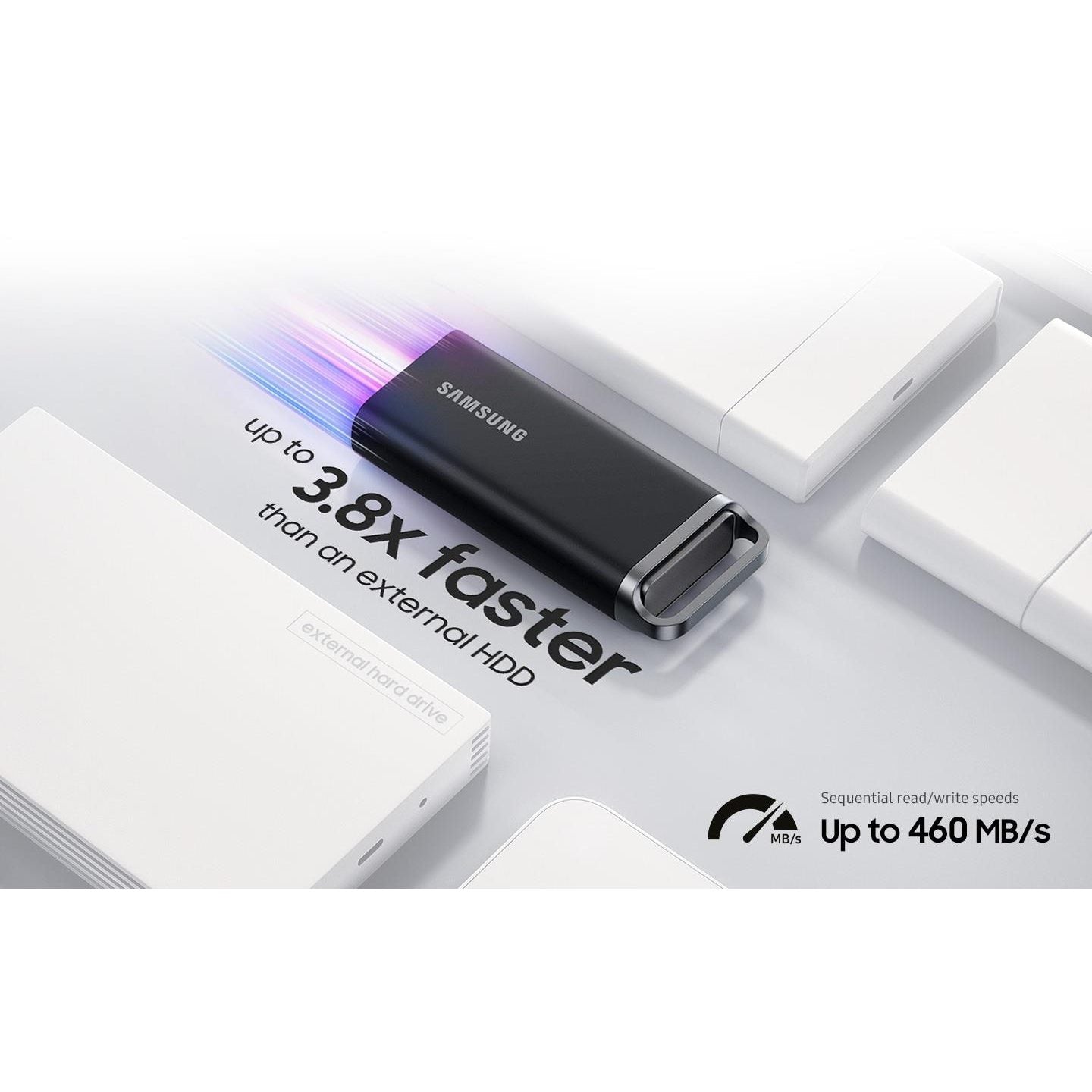 Samsung T5 EVO 2TB Portable External SSD | USB-C (Black)