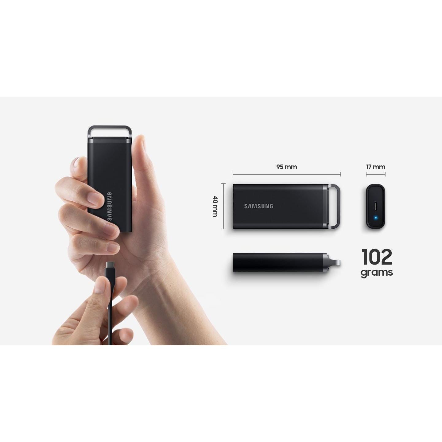 Samsung T5 EVO 2TB Portable External SSD | USB-C (Black)