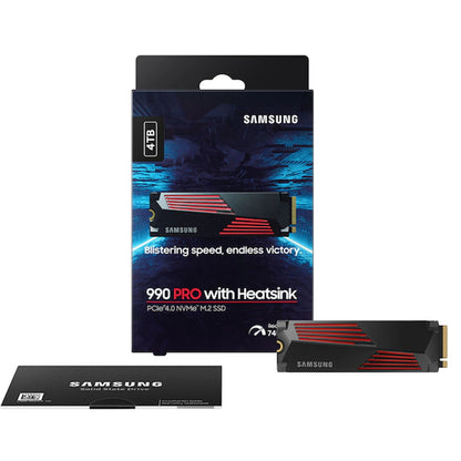 Samsung 990 Pro 4TB PCIe 4.0 NVMe M.2 V-NAND Internal SSD with Heatsink PS5 Compatible