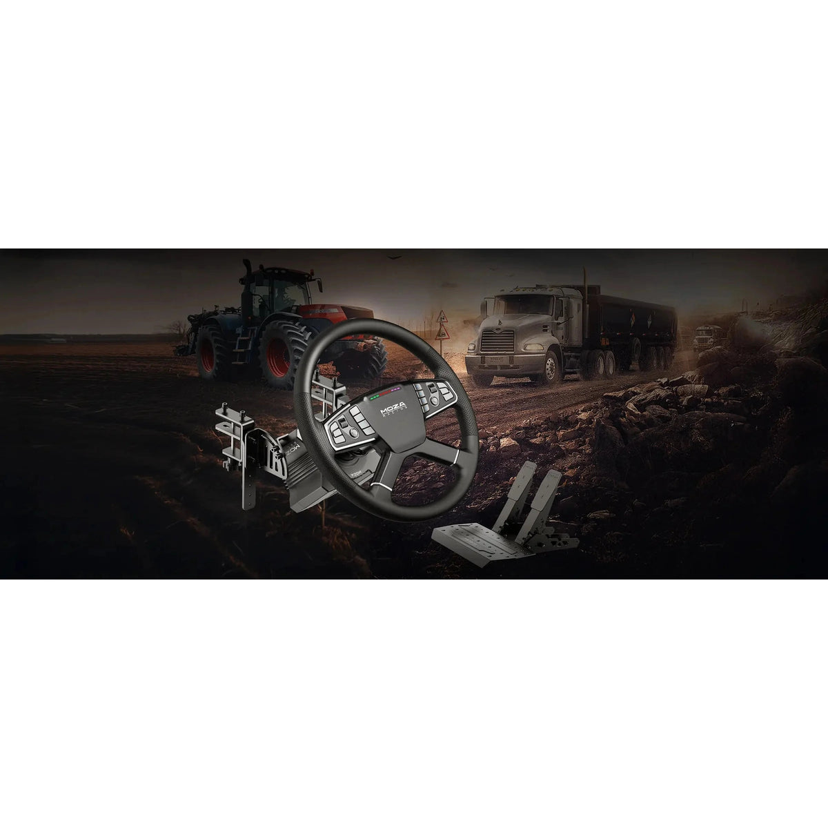 Moza R5 Truck Driving Simulator Trucking Bundle RS071 - PC Simulator Steering Wheel & Pedals