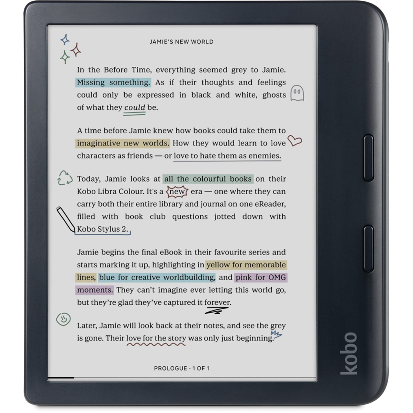 Kobo Libra Colour 7" eReader with E-Ink Colour Display (Black)