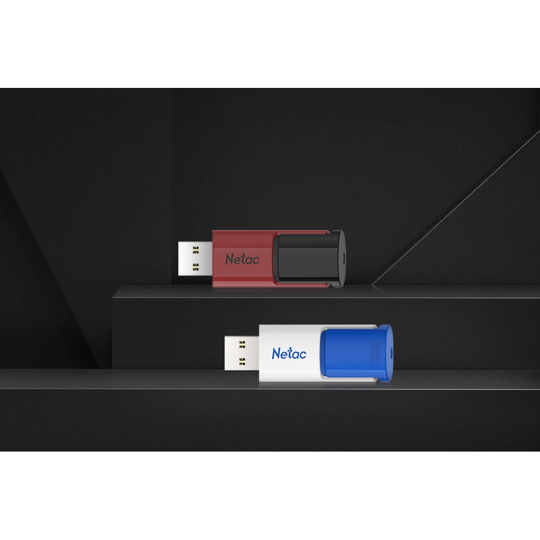 Netac U182 USB 3.0 Flash Drive 128GB UFD Retractable Red/Black